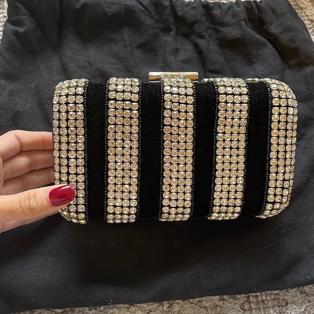 Velvet Rhinestone Clutch
